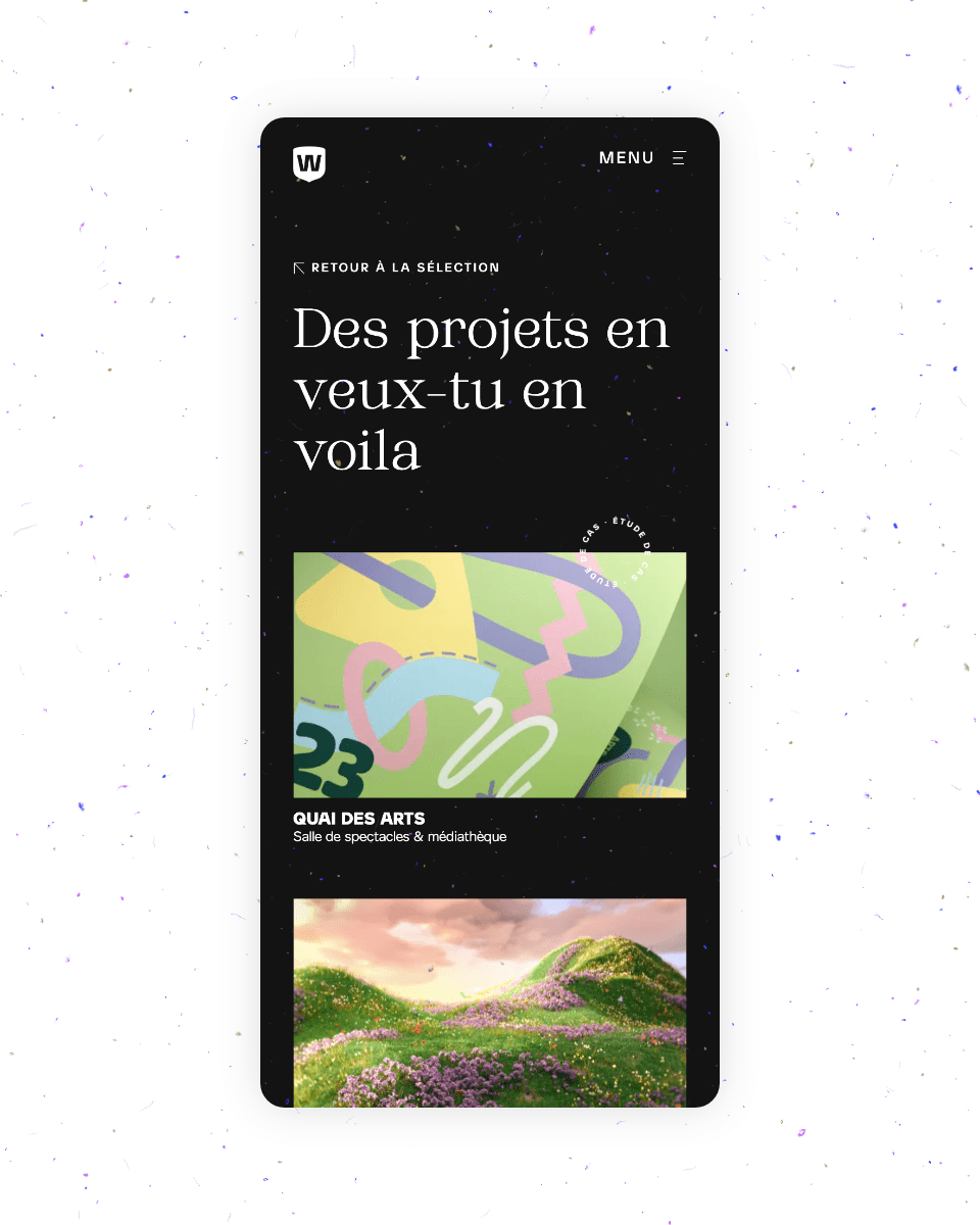 Wanaka 3 - Mobile projects page